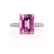 COCO - Emerald Pink Sapphire & Diamond 18k Rose Gold Petite Hidden Halo Triple Pavé Ring Engagement Ring Lily Arkwright