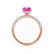 COCO - Emerald Pink Sapphire & Diamond 18k Rose Gold Petite Hidden Halo Triple Pavé Ring Engagement Ring Lily Arkwright
