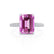 COCO - Emerald Pink Sapphire & Diamond 950 Platinum Petite Hidden Halo Triple Pavé Ring Engagement Ring Lily Arkwright
