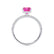 COCO - Emerald Pink Sapphire & Diamond 950 Platinum Petite Hidden Halo Triple Pavé Ring Engagement Ring Lily Arkwright
