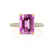 COCO - Emerald Pink Sapphire & Diamond 18k Yellow Gold Petite Hidden Halo Triple Pavé Ring Engagement Ring Lily Arkwright