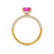 COCO - Emerald Pink Sapphire & Diamond 18k Yellow Gold Petite Hidden Halo Triple Pavé Ring Engagement Ring Lily Arkwright