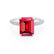 COCO - Emerald Ruby & Diamond 18k White Gold Petite Hidden Halo Triple Pavé Ring Engagement Ring Lily Arkwright