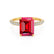 COCO - Emerald Ruby & Diamond 18k Yellow Gold Petite Hidden Halo Triple Pavé Ring Engagement Ring Lily Arkwright