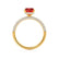 COCO - Emerald Ruby & Diamond 18k Yellow Gold Petite Hidden Halo Triple Pavé Ring Engagement Ring Lily Arkwright