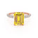 COCO - Emerald Yellow Sapphire & Diamond 18k Rose Gold Petite Hidden Halo Triple Pavé Ring Engagement Ring Lily Arkwright