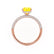COCO - Emerald Yellow Sapphire & Diamond 18k Rose Gold Petite Hidden Halo Triple Pavé Ring Engagement Ring Lily Arkwright