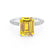 COCO - Emerald Yellow Sapphire & Diamond 18k White Gold Petite Hidden Halo Triple Pavé Ring Engagement Ring Lily Arkwright