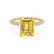 COCO - Emerald Yellow Sapphire & Diamond 18k Yellow Gold Petite Hidden Halo Triple Pavé Ring Engagement Ring Lily Arkwright