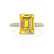 COCO - Emerald Yellow Sapphire & Diamond 18k Yellow Gold Petite Hidden Halo Triple Pavé Ring Engagement Ring Lily Arkwright