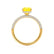 COCO - Emerald Yellow Sapphire & Diamond 18k Yellow Gold Petite Hidden Halo Triple Pavé Ring Engagement Ring Lily Arkwright