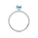 COCO - Oval Aqua Spinel & Diamond 18k White Gold Petite Hidden Halo Triple Pavé Shoulder Set Ring Engagement Ring Lily Arkwright