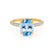 COCO - Oval Aqua Spinel & Diamond 18k Yellow Gold Petite Hidden Halo Triple Pavé Shoulder Set Ring Engagement Ring Lily Arkwright