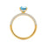 COCO - Oval Aqua Spinel & Diamond 18k Yellow Gold Petite Hidden Halo Triple Pavé Shoulder Set Ring Engagement Ring Lily Arkwright