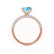 COCO - Princess Aqua Spinel & Diamond 18k Rose Gold Hidden Halo Triple Pavé Shoulder Set Engagement Ring Lily Arkwright
