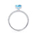COCO - Princess Aqua Spinel & Diamond 18k White Gold Hidden Halo Triple Pavé Shoulder Set Engagement Ring Lily Arkwright