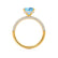 COCO - Princess Aqua Spinel & Diamond 18k Yellow Gold Hidden Halo Triple Pavé Shoulder Set Engagement Ring Lily Arkwright