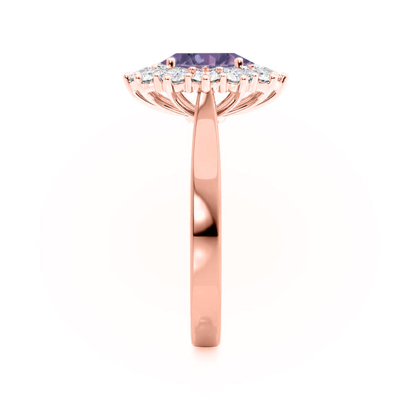 - Chatham® Alexandrite & Lab Diamond 18k Rose Gold Engagement Ring Lily Arkwright