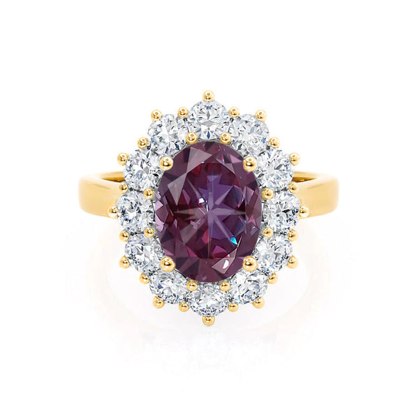- Chatham® Alexandrite & Lab Diamond 18k Yellow Gold Engagement Ring Lily Arkwright
