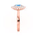 - Chatham® Aqua Spinel & Lab Diamond 18k Rose Gold Engagement Ring Lily Arkwright