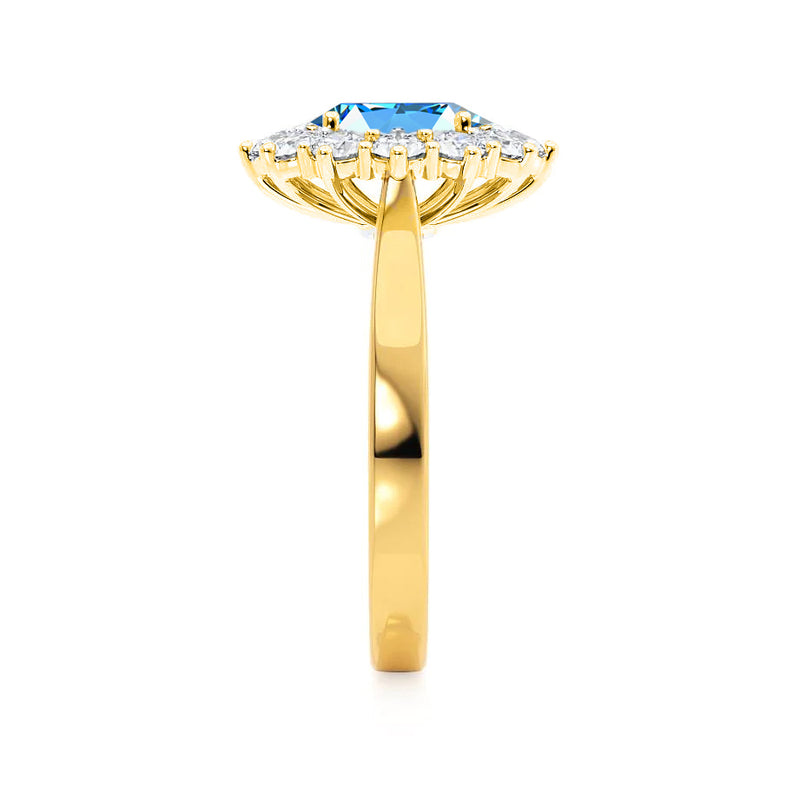 - Chatham® Aqua Spinel & Lab Diamond 18k Yellow Gold Engagement Ring Lily Arkwright