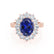 DIANA - Chatham® Blue Sapphire & Lab Diamond 18k Rose Gold Engagement Ring Lily Arkwright