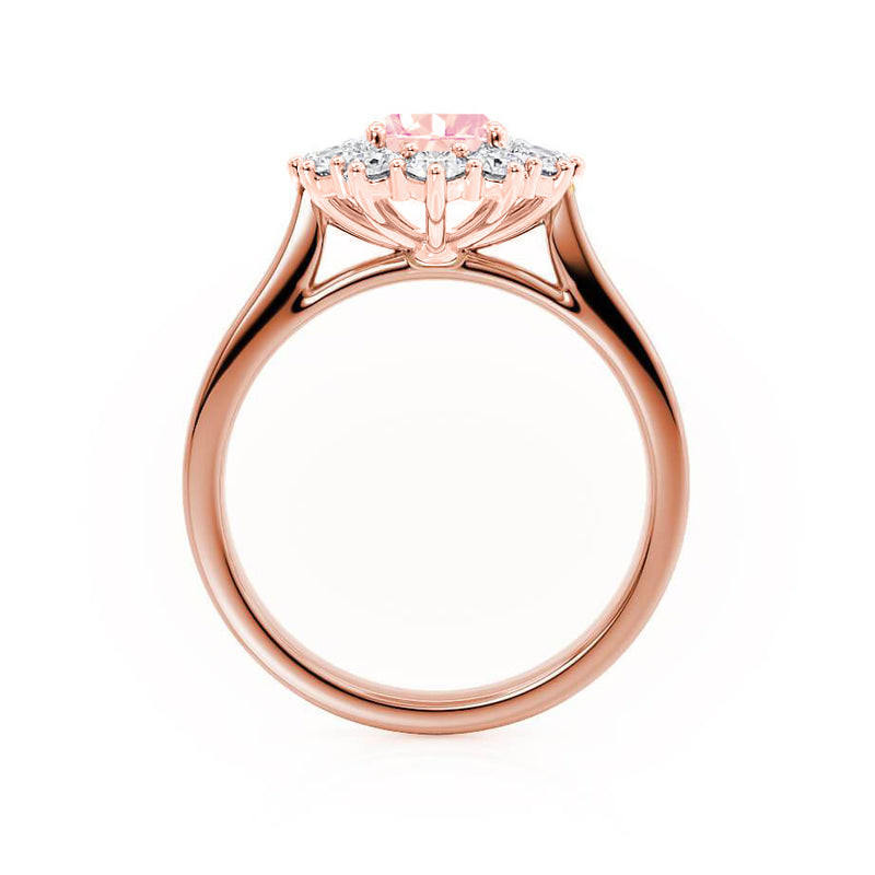 - Chatham® Champagne Sapphire & Lab Diamond 18k Rose Gold Engagement Ring Lily Arkwright