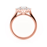 DIANA - Iconic Oval Lab Diamond 18k Rose Gold Halo Engagement Ring Lily Arkwright