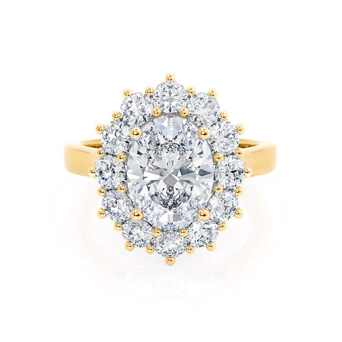 DIANA - Ready to Ship 2.01ct Iconic Oval Lab Diamond 18k Yellow Gold Halo