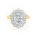 DIANA - Iconic Oval Lab Diamond 18k Yellow Gold Halo Engagement Ring Lily Arkwright