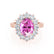 - Chatham® Pink Sapphire & Lab Diamond 18k Rose Gold Engagement Ring Lily Arkwright