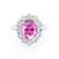 - Chatham® Pink Sapphire & Lab Diamond 18k White Gold Halo Engagement Ring Lily Arkwright