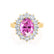 - Chatham® Pink Sapphire & Lab Diamond 18k Yellow Gold Engagement Ring Lily Arkwright