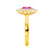 - Chatham® Pink Sapphire & Lab Diamond 18k Yellow Gold Engagement Ring Lily Arkwright
