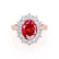 - Chatham® Ruby & Lab Diamond 18k Rose Gold Engagement Ring Lily Arkwright