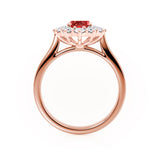 - Chatham® Ruby & Lab Diamond 18k Rose Gold Engagement Ring Lily Arkwright