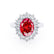 - Chatham® Ruby & Lab Diamond 950 Platinum Halo Engagement Ring Lily Arkwright