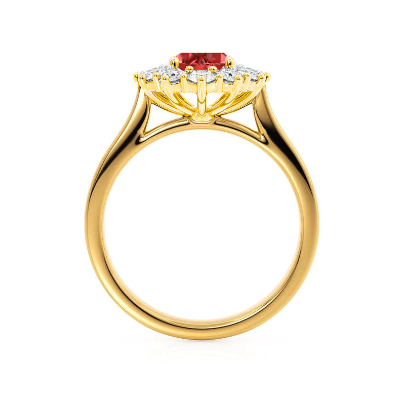 - Chatham® Ruby & Lab Diamond 18k Yellow Gold Engagement Ring Lily Arkwright
