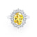 Chatham® Yellow Sapphire & Lab Diamond 18k White Gold Halo Engagement Ring Lily Arkwright