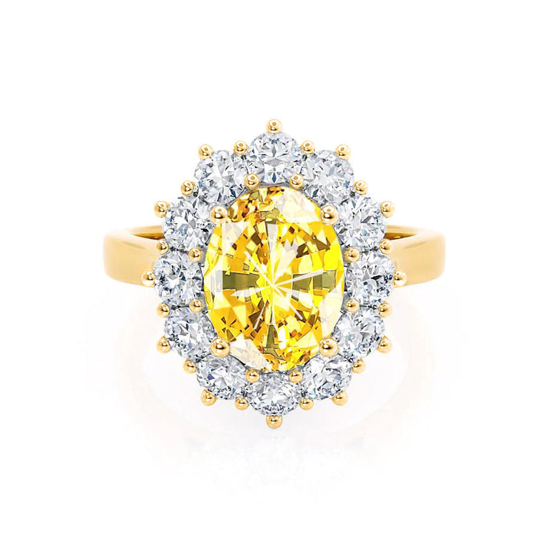 - Chatham® Yellow Sapphire & Lab Diamond 18k Yellow Gold Engagement Ring Lily Arkwright