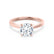 ELENA - Round Moissanite Solitaire 18k Rose Gold Cathedral Ring