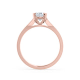 ELENA - Round Natural Diamond Solitaire 18k Rose Gold Cathedral Ring Engagement Ring Lily Arkwright