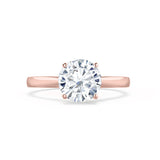 ELENA - Round Lab Diamond Solitaire 18k Rose Gold Cathedral Ring Engagement Ring Lily Arkwright