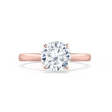 ELENA - Round Natural Diamond Solitaire 18k Rose Gold Cathedral Ring Engagement Ring Lily Arkwright