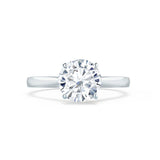 ELENA - Round Moissanite Solitaire 9k White Gold Cathedral Ring Engagement Ring Lily Arkwright