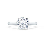 ELENA - Round Natural Diamond Solitaire 18k White Gold Cathedral Ring Engagement Ring Lily Arkwright