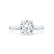 ELENA - Round Natural Diamond Solitaire 18k White Gold Cathedral Ring Engagement Ring Lily Arkwright