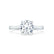 ELENA - Round Moissanite Solitaire 950 Platinum Cathedral Ring Engagement Ring Lily Arkwright