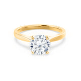 ELENA - Round Lab Diamond Solitaire 18k Yellow Gold Cathedral Ring Engagement Ring Lily Arkwright
