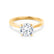 ELENA - Round Natural Diamond Solitaire 18k Yellow Gold Cathedral Ring Engagement Ring Lily Arkwright